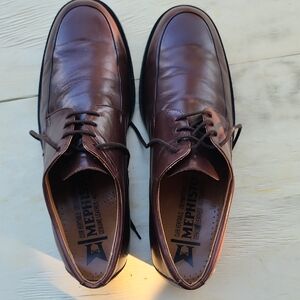 Mephisto Brown Oxfords Polished Leather Classic Style